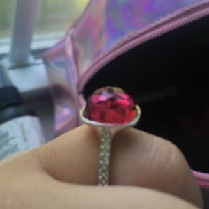 LOWEST PRICE Swarovski dark pink crystal ring.